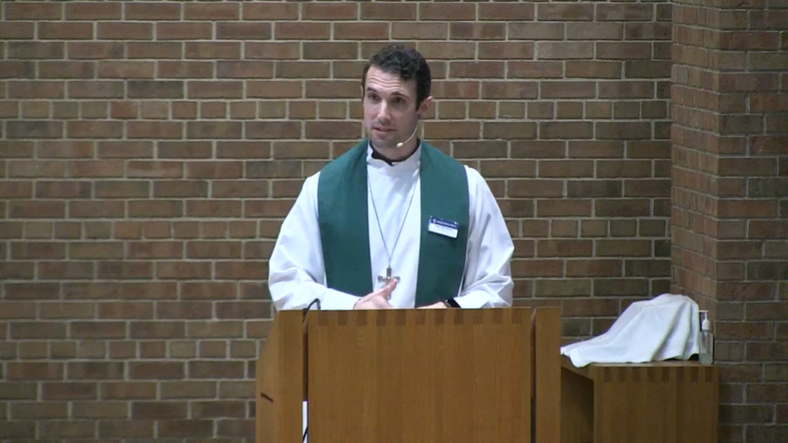 Pastor Ben Shori preaches at Nativity Lutheran Church.
