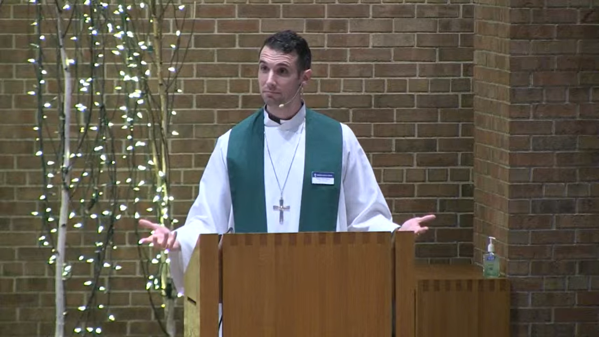 Pastor Ben Shori gives sermon at Nativity.