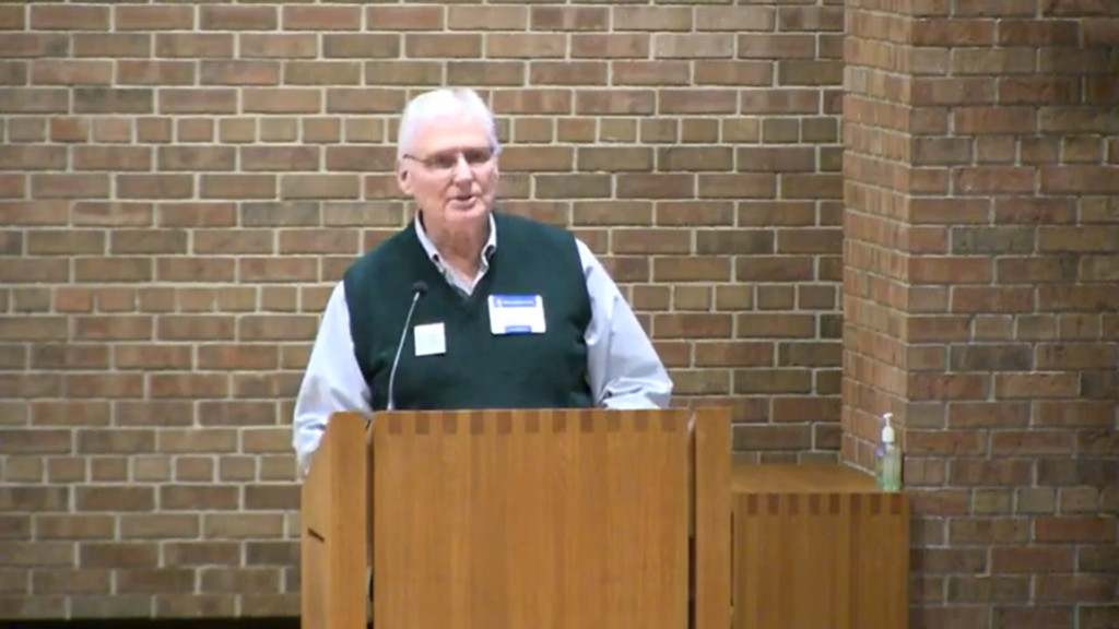 Gary Kimball giving the message at Nativity Lutheran Church