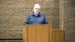 Kurt Bachmayer speaking at Nativity Lutheran Church