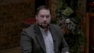 Deacon Kyle Soderberg preaching at Nativity Lutheran Church