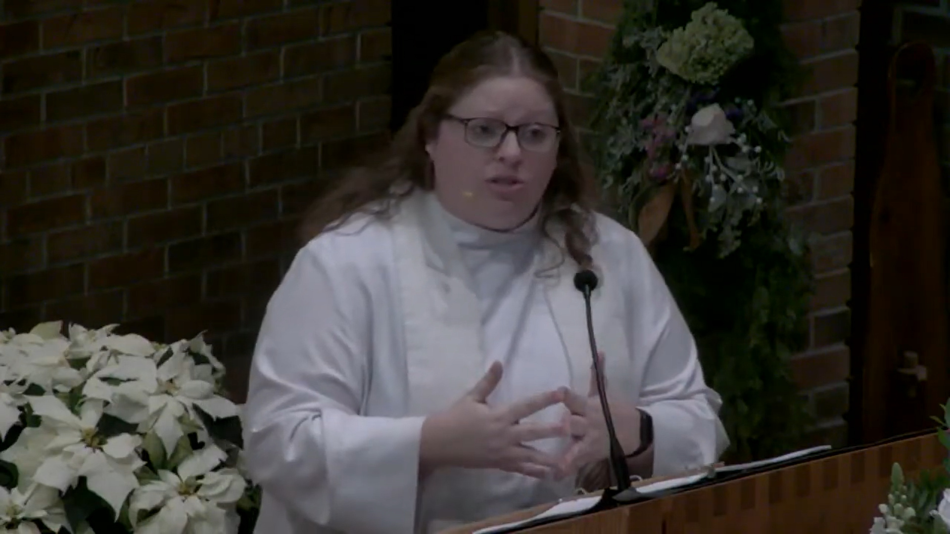 Angela LaMoore preaching at Nativity Lutheran Church