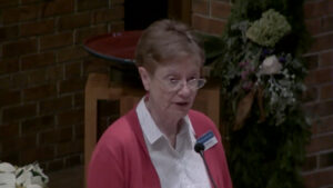 Pat Hendricks preaching at Nativity Lutheran Church