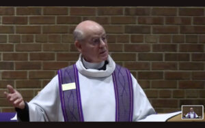 Pastor Glenn Seefeldt preaching at Nativity Lutheran Church