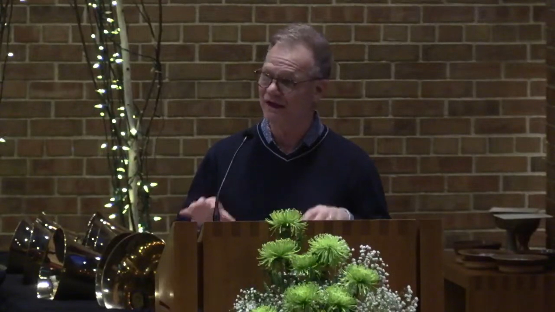 Dan Bielenberg preaching in Nativity Lutheran Church's sanctuary