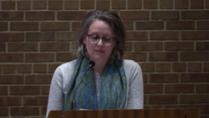 Jen Wannen speaking at Nativity Lutheran Church