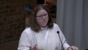 Angela LaMoore preaching at Nativity