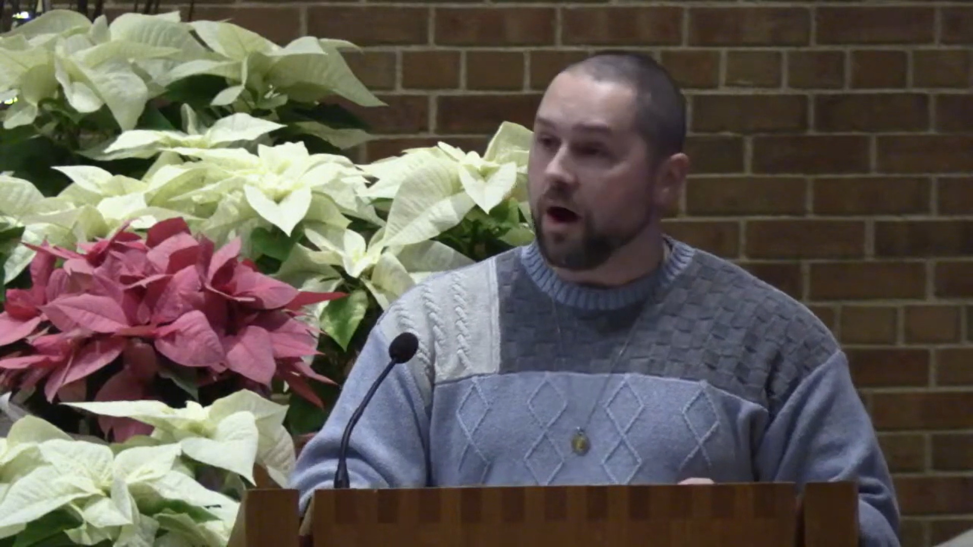 Deacon Kyle preaching at Nativity