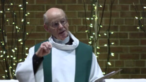 Pastor Glenn Seefeldt preaching at Nativity